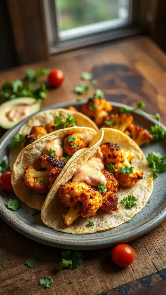 roasted cauliflower taco delight