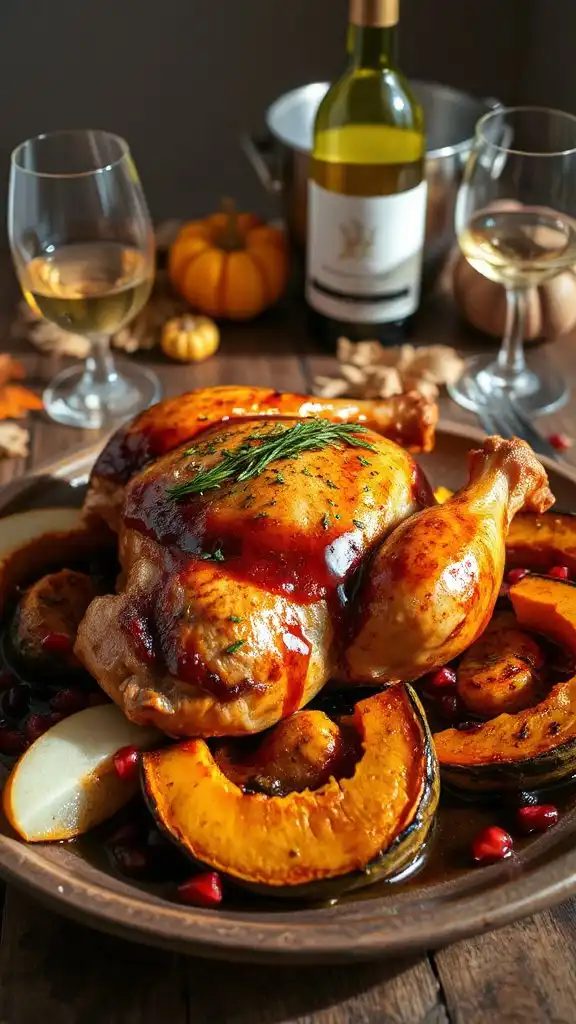 roasted chicken and squash