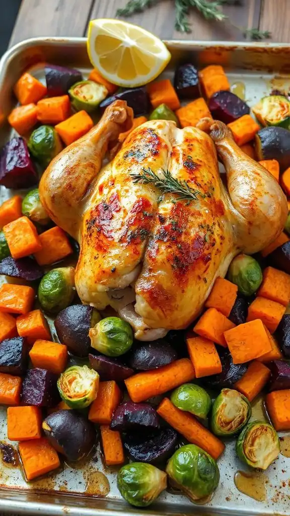roasted chicken and vegetables