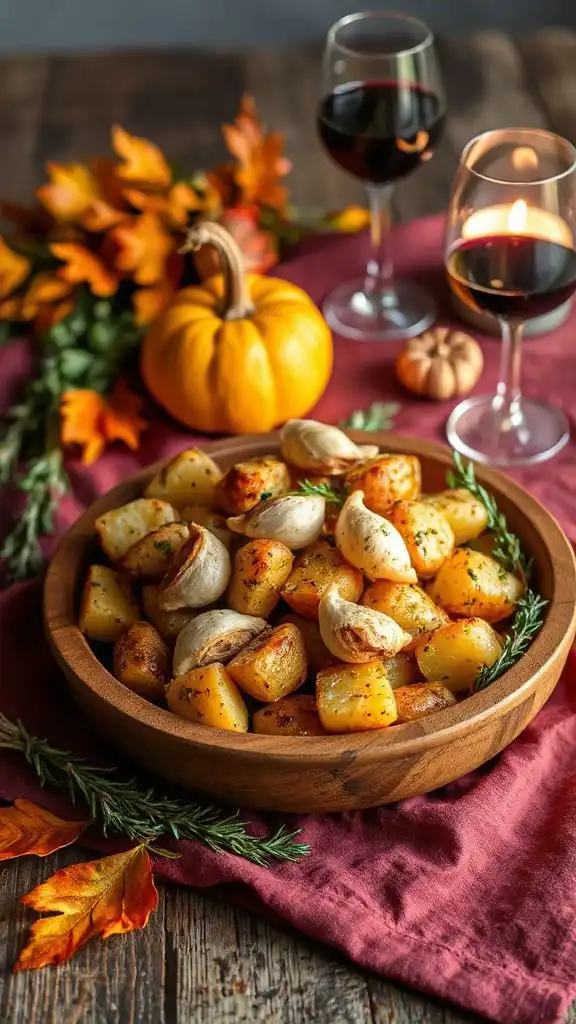roasted garlic herb potatoes