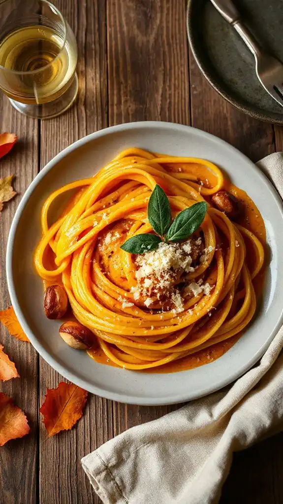 roasted garlic pumpkin spaghetti