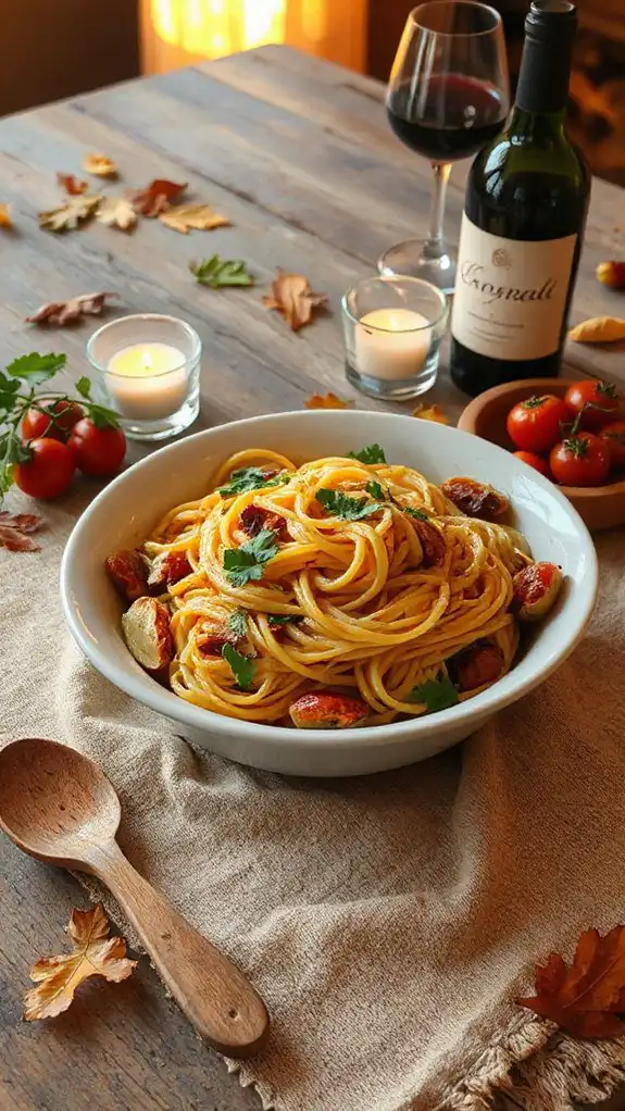 roasted garlic spaghetti dish
