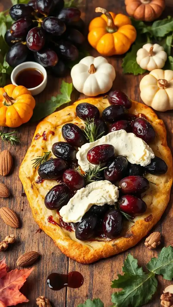 roasted grapes goat cheese flatbread