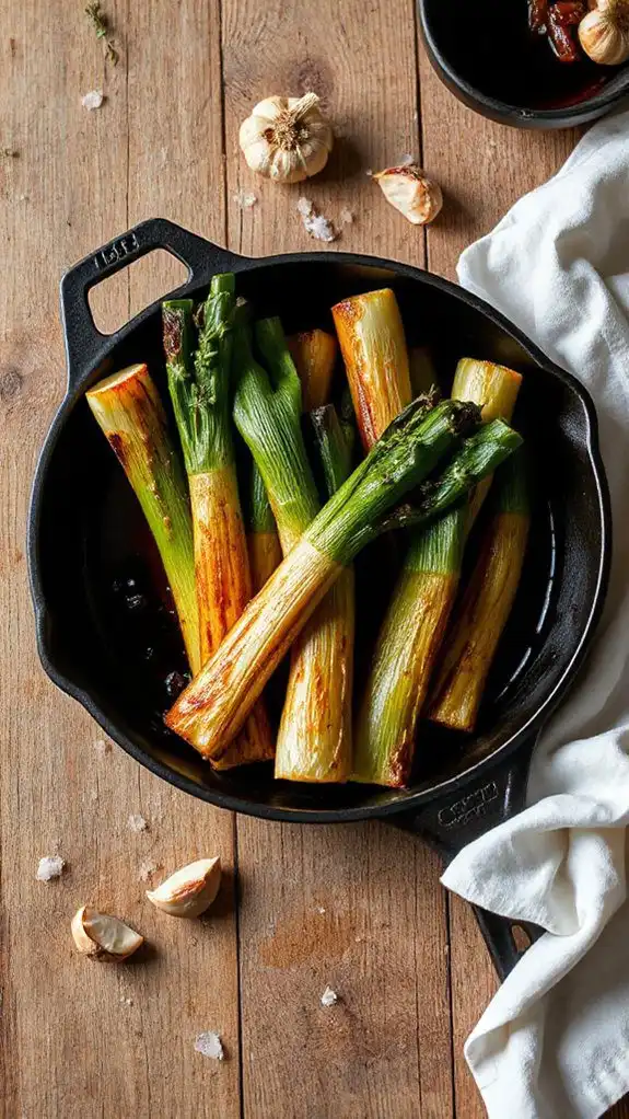 roasted leeks with balsamic