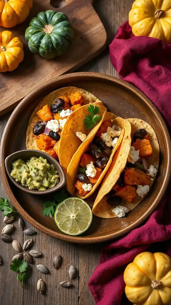 roasted pumpkin black bean tacos roasted pumpkin black bean tacos