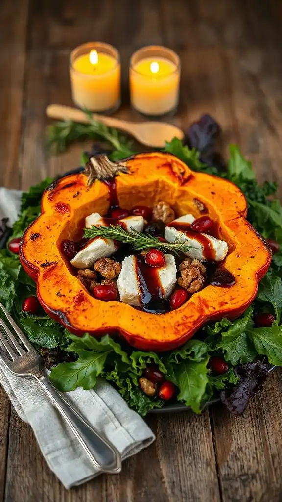 roasted pumpkin goat cheese salad
