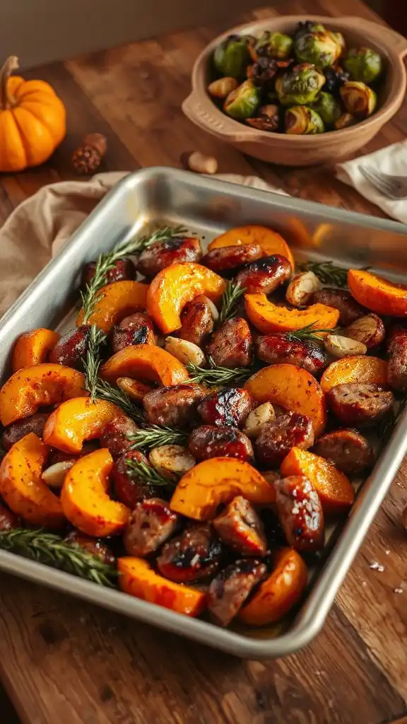 roasted pumpkin sausage bake