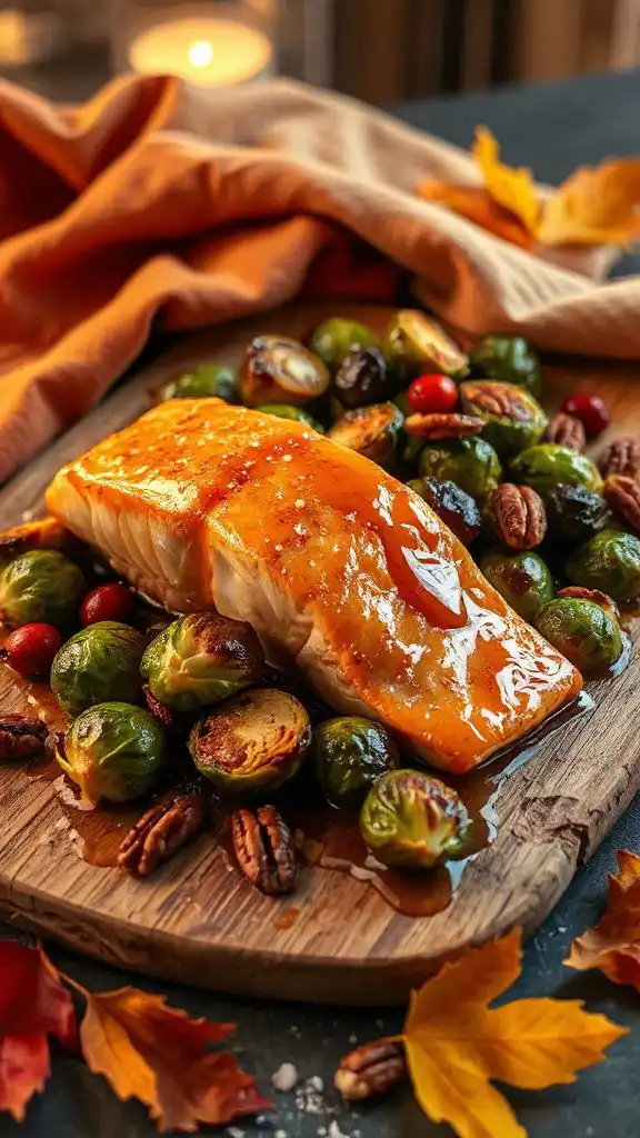 roasted salmon with brussels sprouts