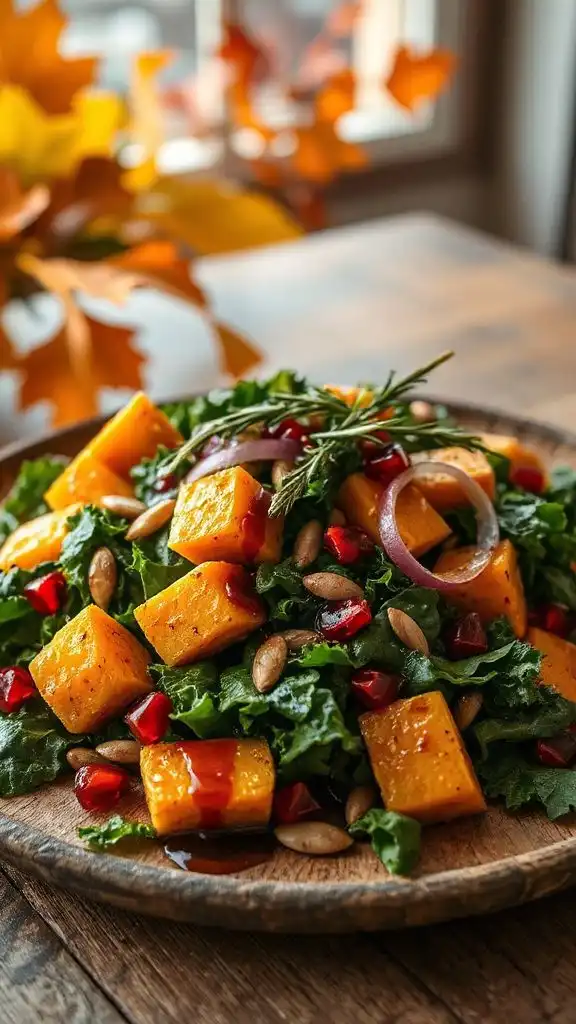 roasted squash and kale salad