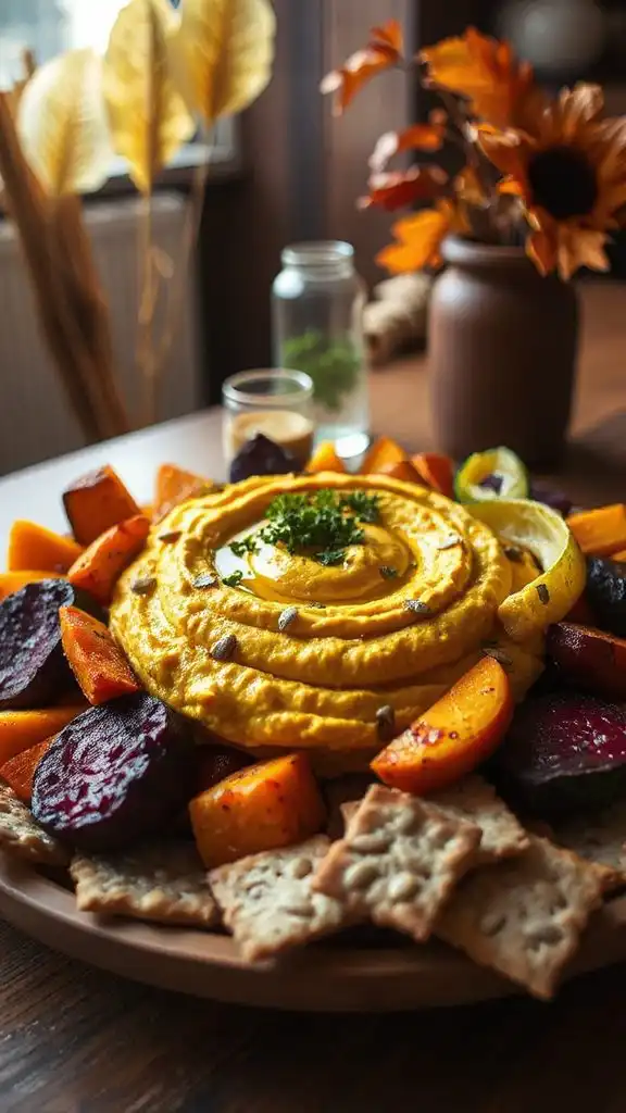 roasted turmeric vegetable hummus