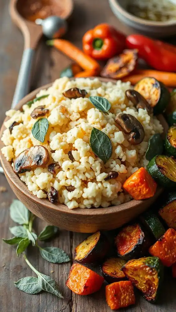roasted vegetable cauliflower rice