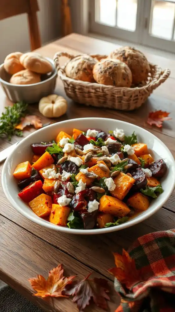 roasted vegetable feta salad