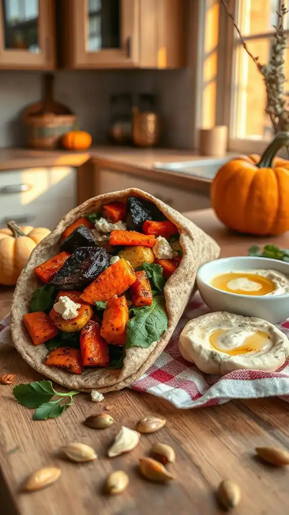 roasted vegetable tortilla wraps