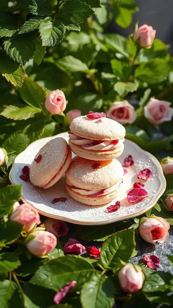 rosewater infused cookie sandwiches