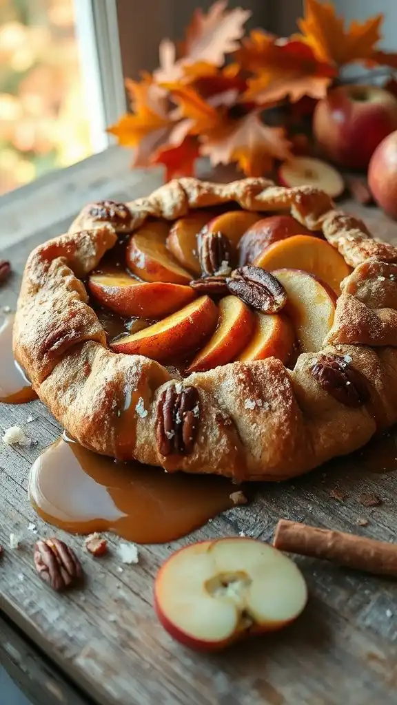 rustic apple caramel galette
