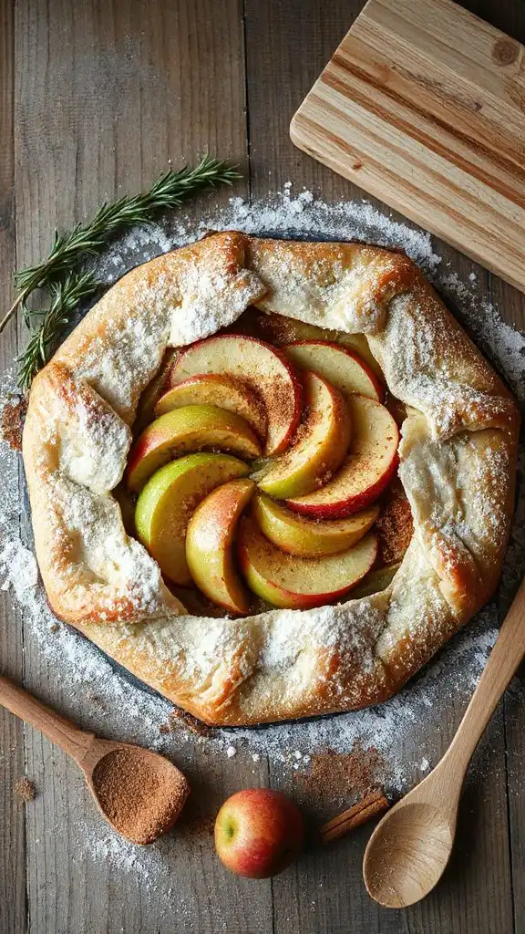 rustic apple cinnamon tart