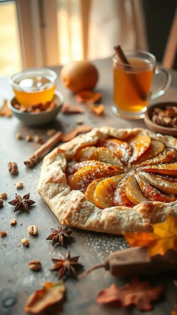 rustic autumn pear tart