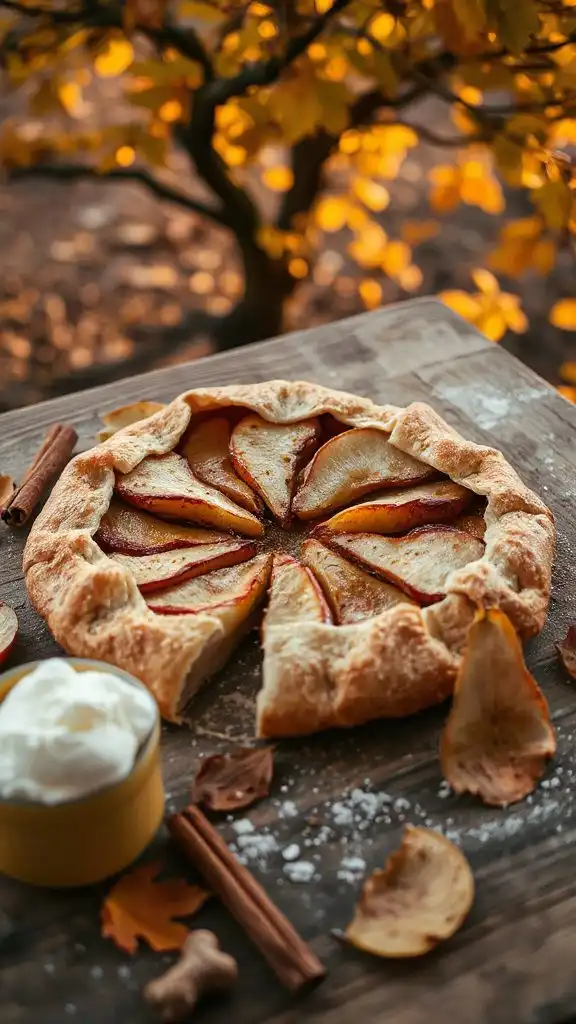 rustic autumn pear tart