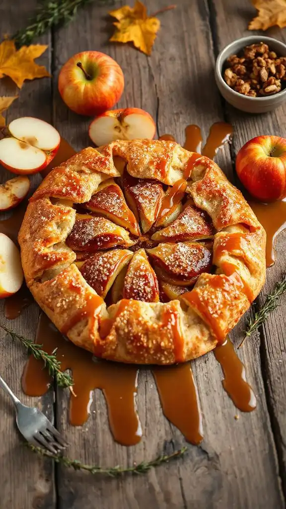 rustic caramel apple tart