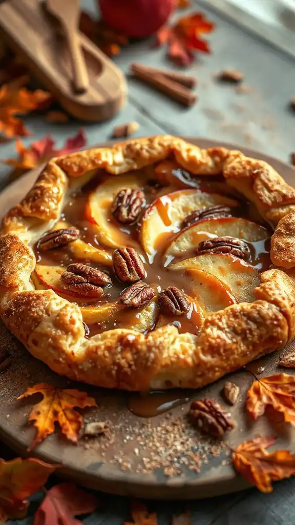 rustic caramel apple tart