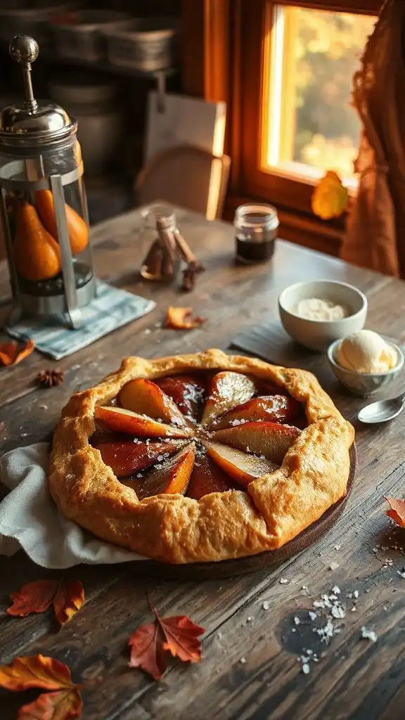 rustic caramelized pear tart