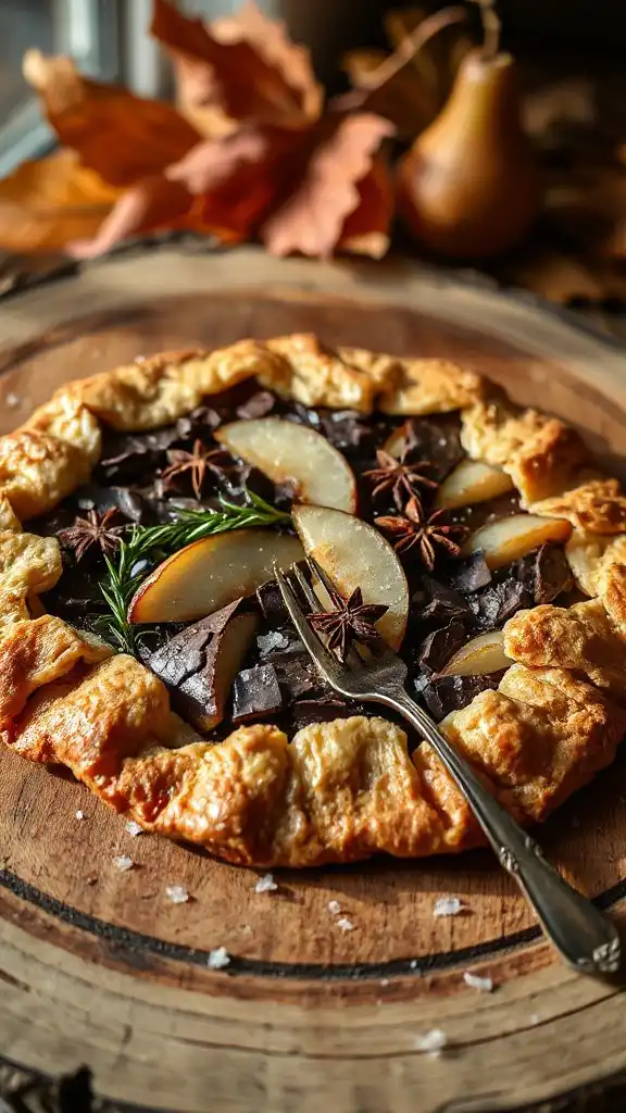 rustic chocolate pear galette