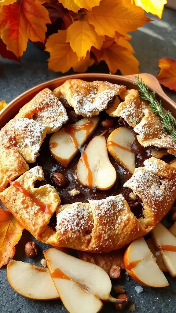 rustic chocolate pear galette