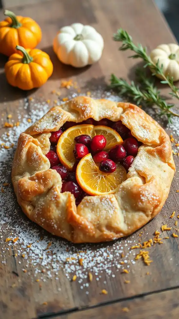 rustic cranberry orange tart