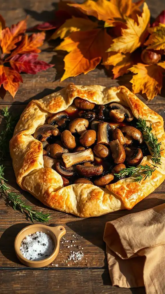 rustic mushroom chestnut galette