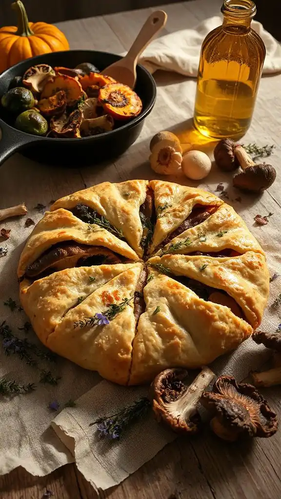 rustic mushroom savory tart