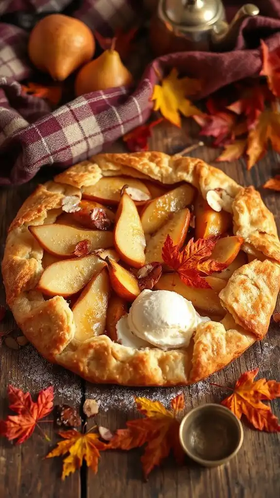 rustic pear almond tart