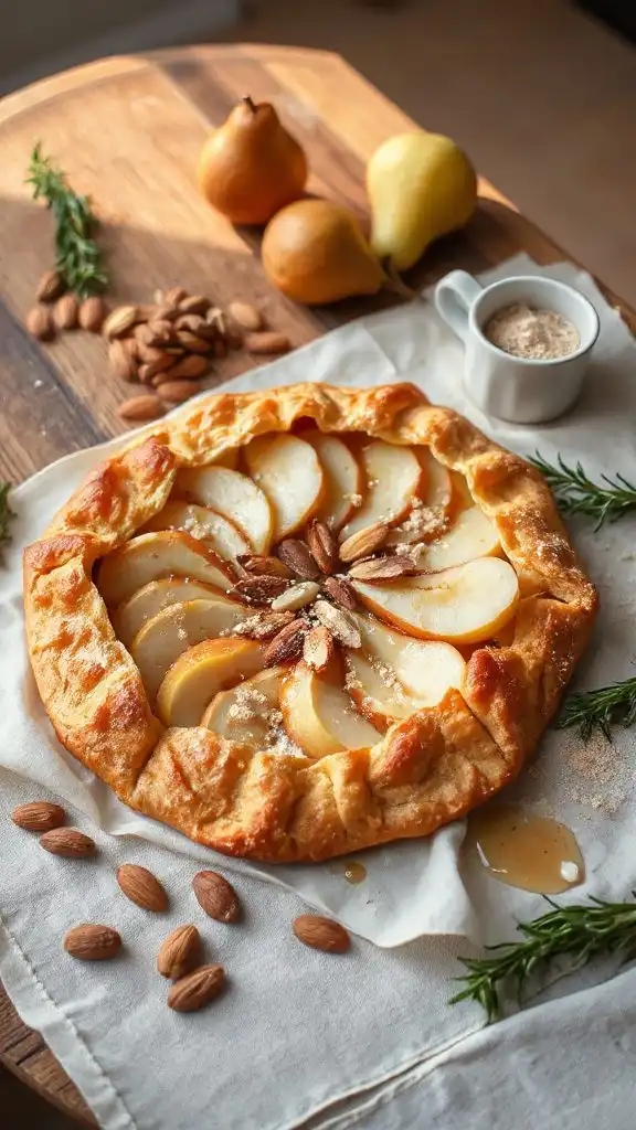 rustic pear almond tart
