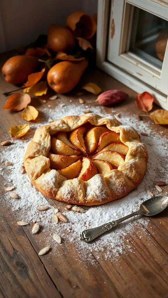 rustic pear almond tart