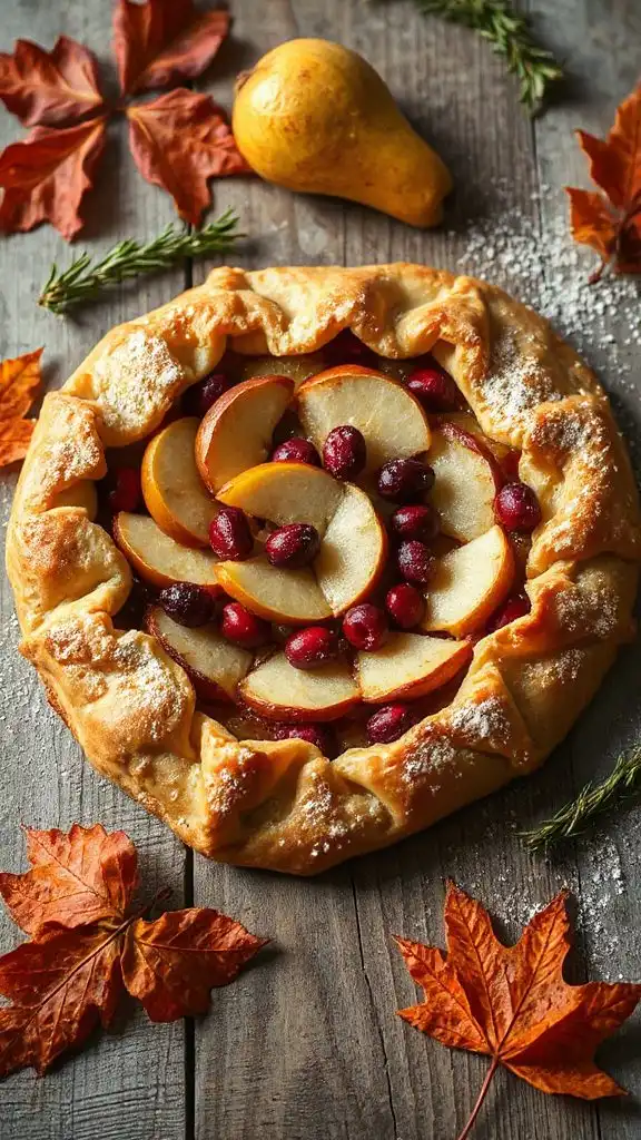 rustic pear cranberry galette