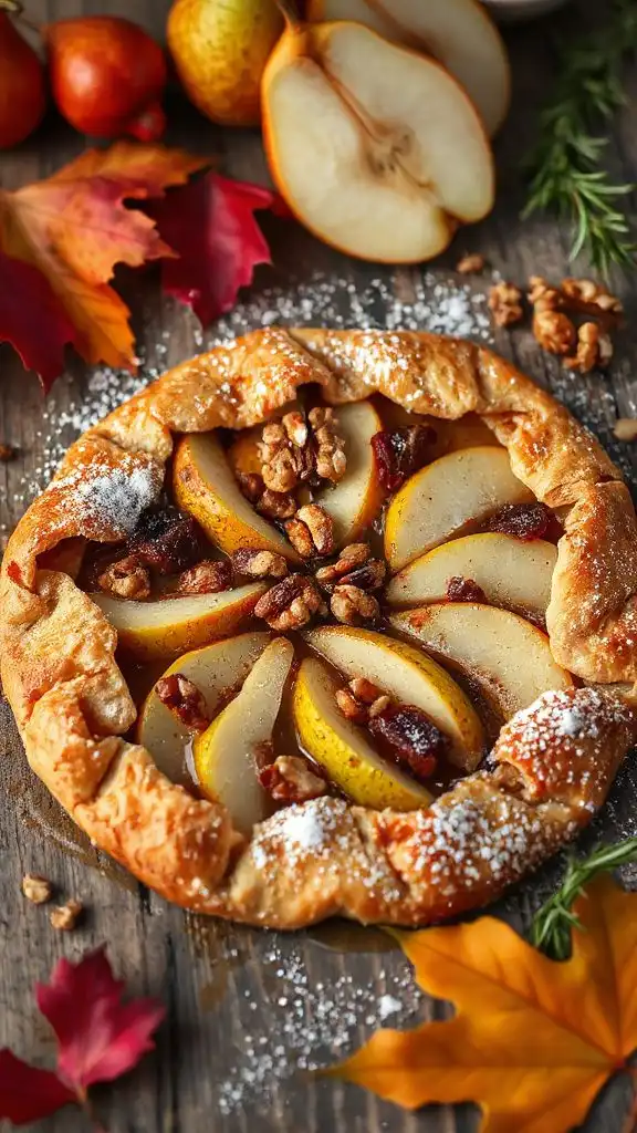 rustic pear walnut galette