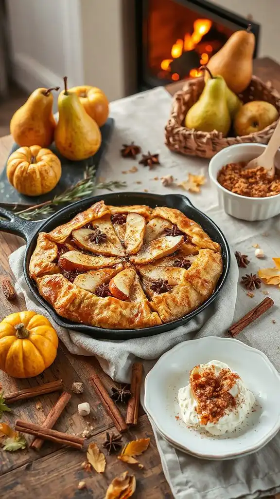 rustic spiced pear dessert