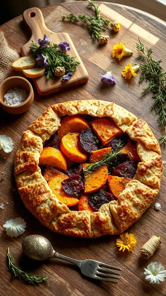 rustic vegetable herb galette