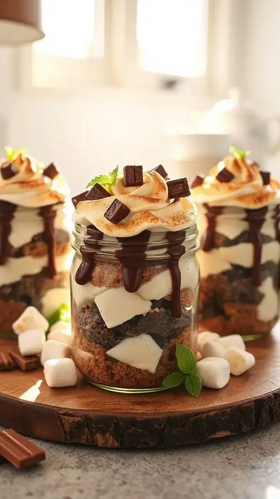 s mores coffee cake jars