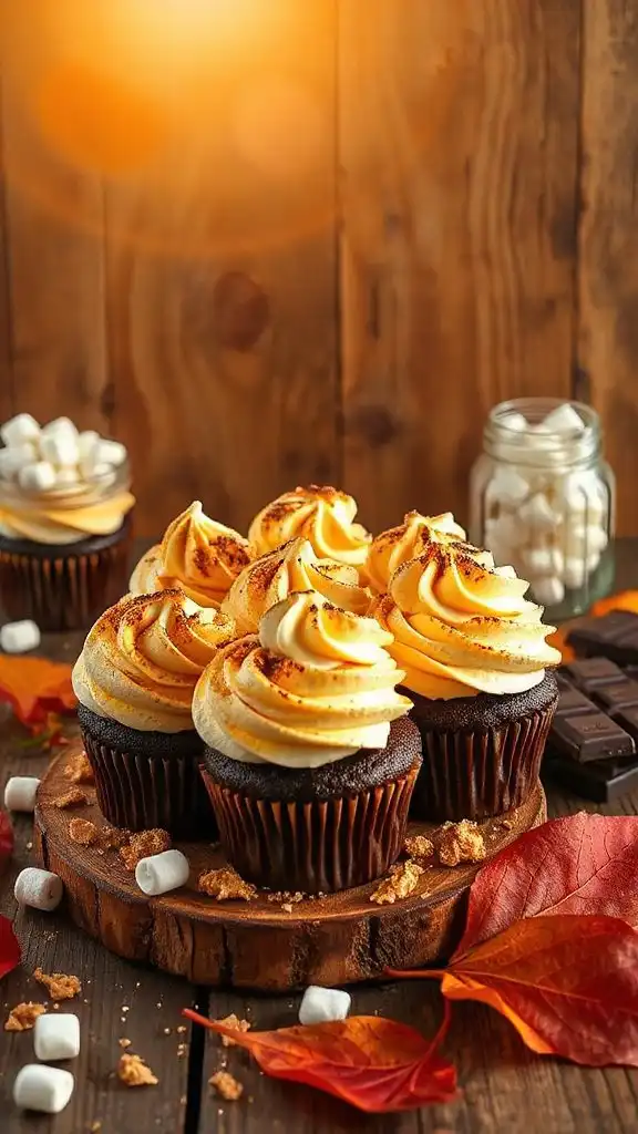 s mores cupcakes with frosting