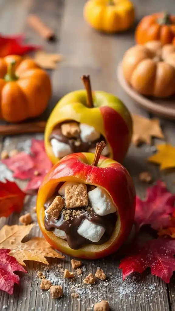 s mores filled baked mini apples