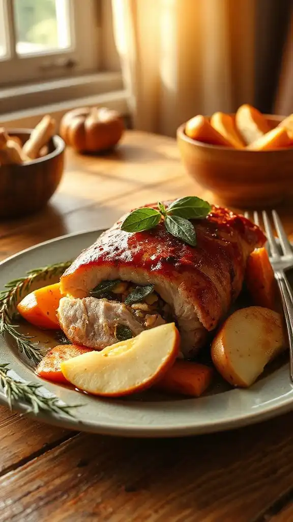 sage apple stuffed pork