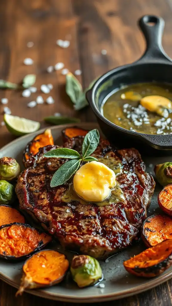 sage butter basted steak