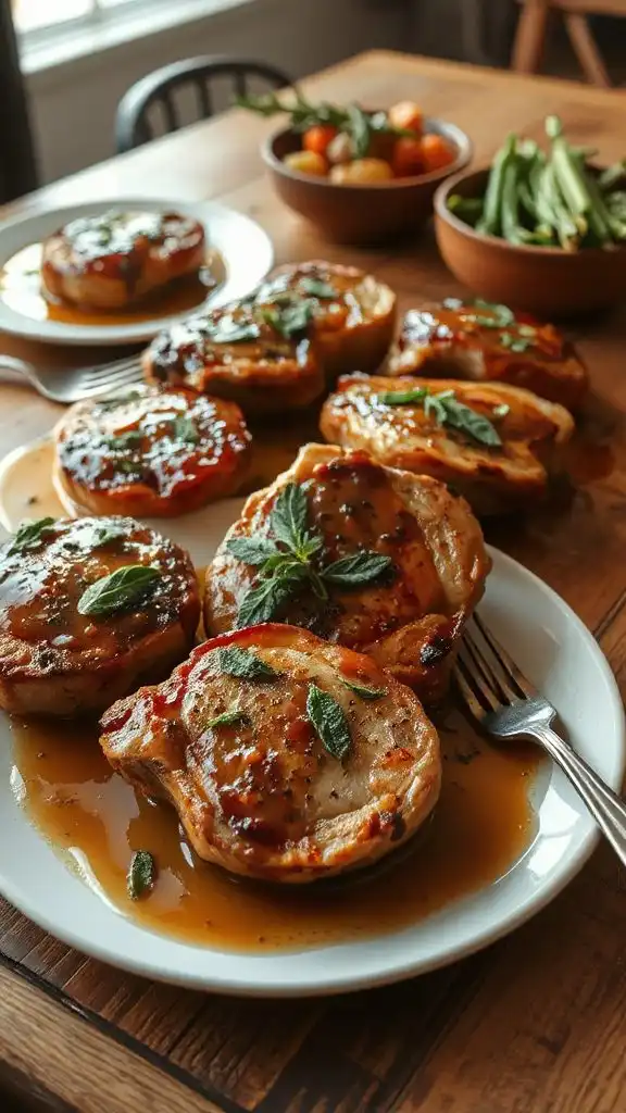 sage infused savory pork chops