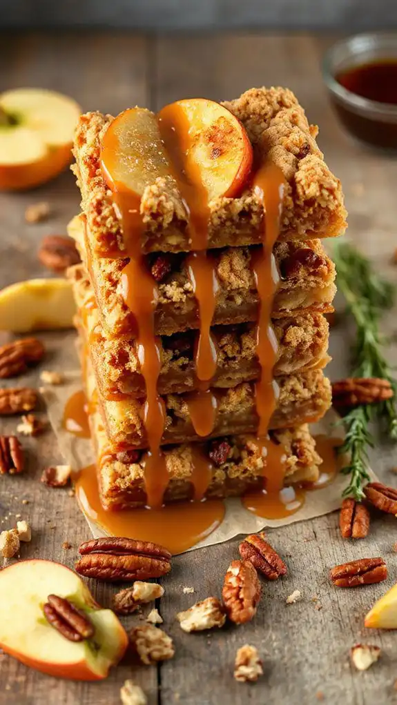 salted caramel apple bars