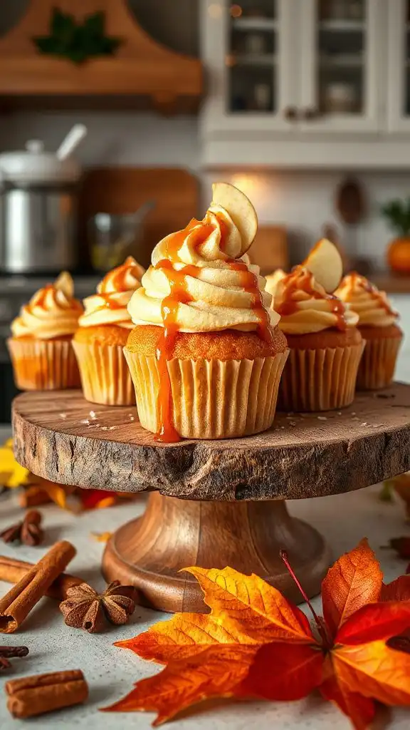 salted caramel apple cupcakes