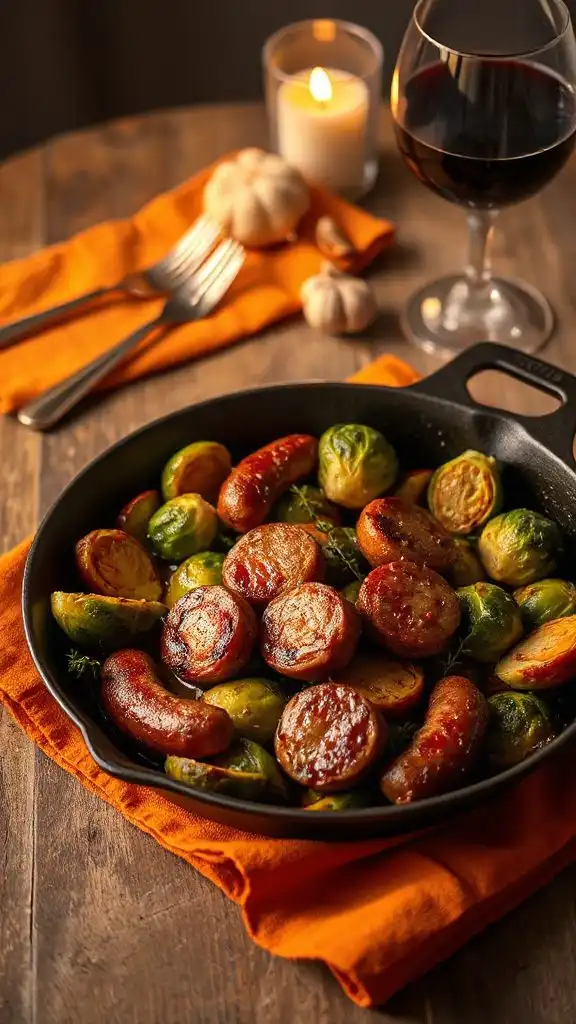 sausage and brussels sprouts skillet