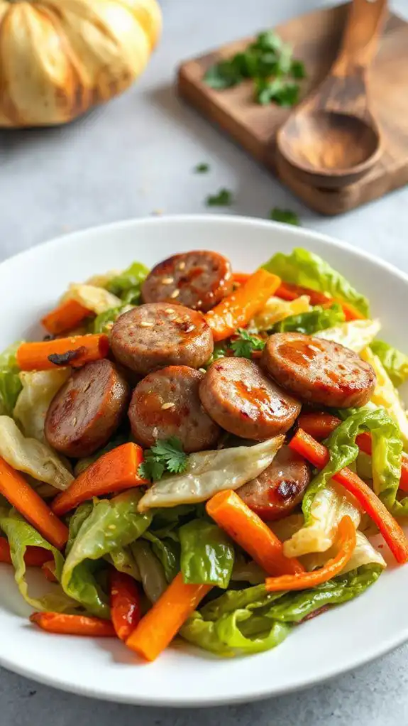 sausage and cabbage stir fry