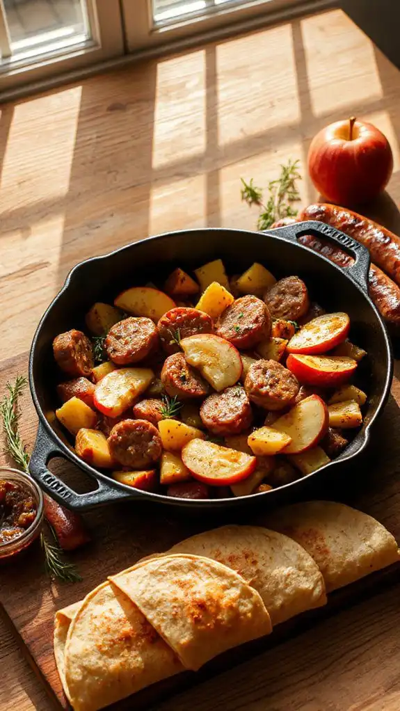 sausage apple fennel wraps