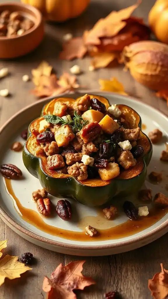 sausage apple stuffed squash