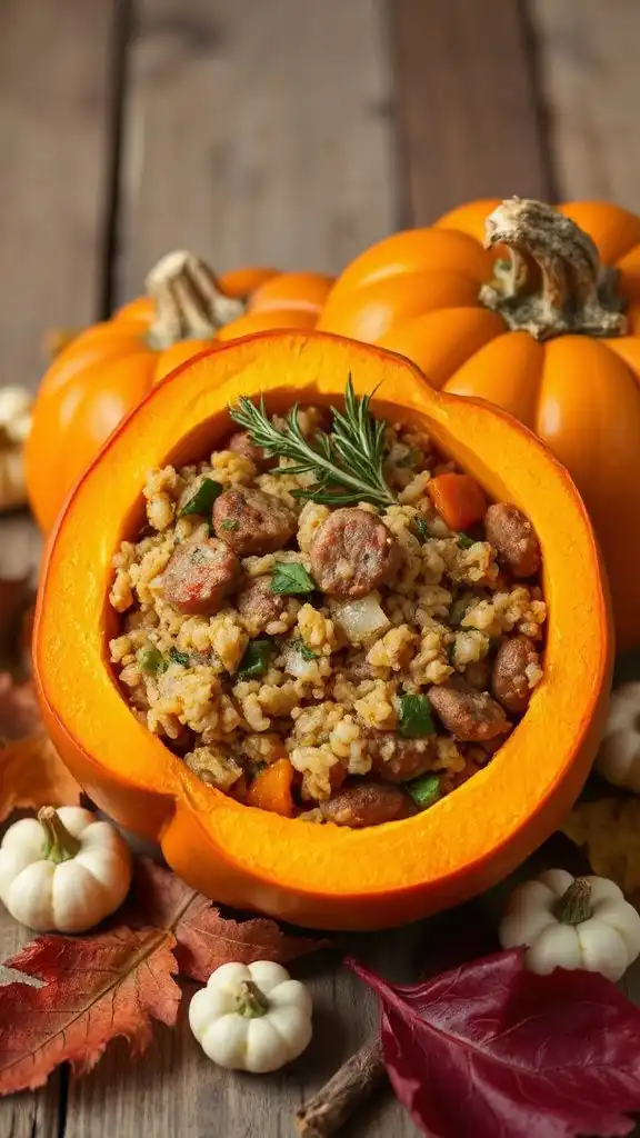 sausage stuffed pumpkin delight